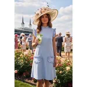 Beaufort Bonnet Company Hart's Happy Race Day Beale Dress Herringbone Size Large